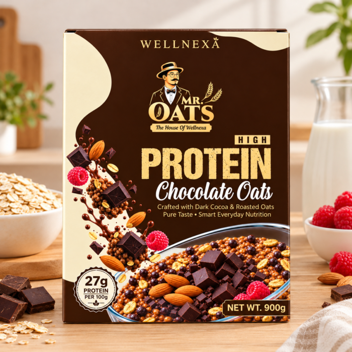 Wellnexa High Protein Chocolate Oats – 900g